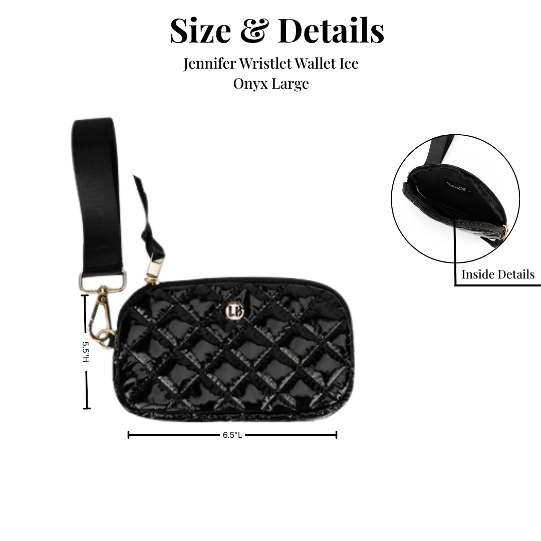 Jennifer Wristlet Wallet – Black Phone Wallet & Zip Pouch