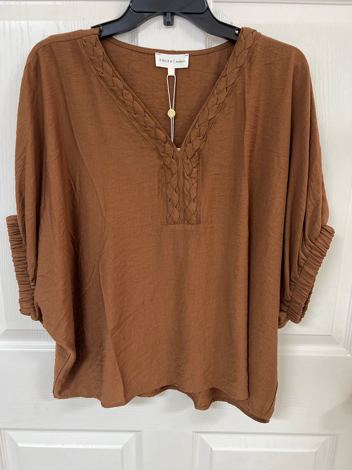 T26938-Caramel Dolman Sleeve Top