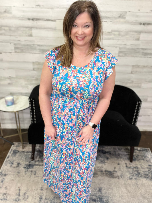 So Unpredictable Dress, 2 Colors Pink or Blue