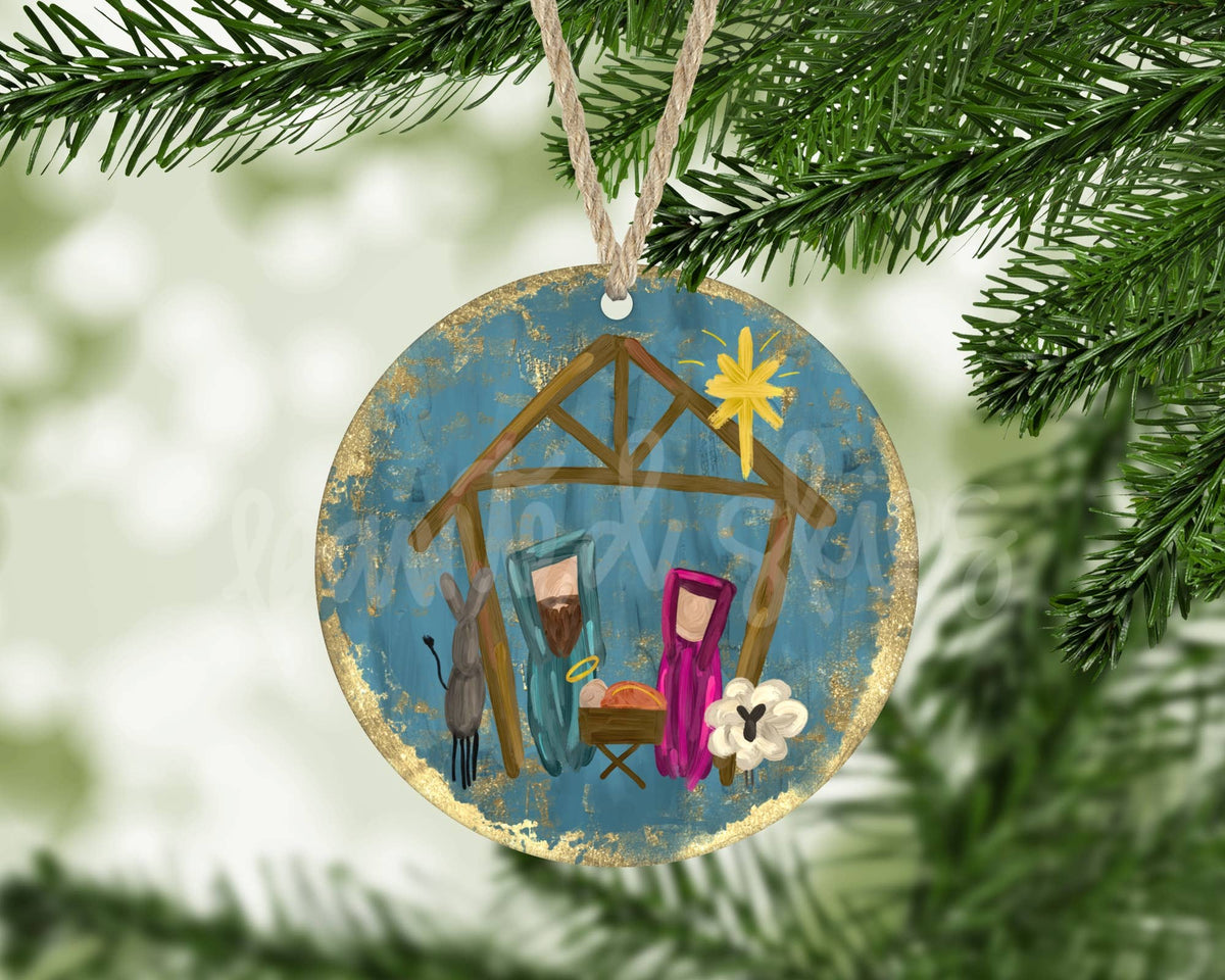 Nativity Manger Scene Christmas Ornament