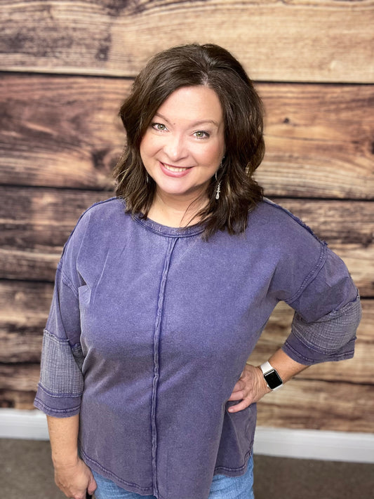 Acid Washed Top-Navy