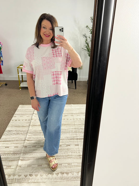 Easy Days Floral Patchwork Top