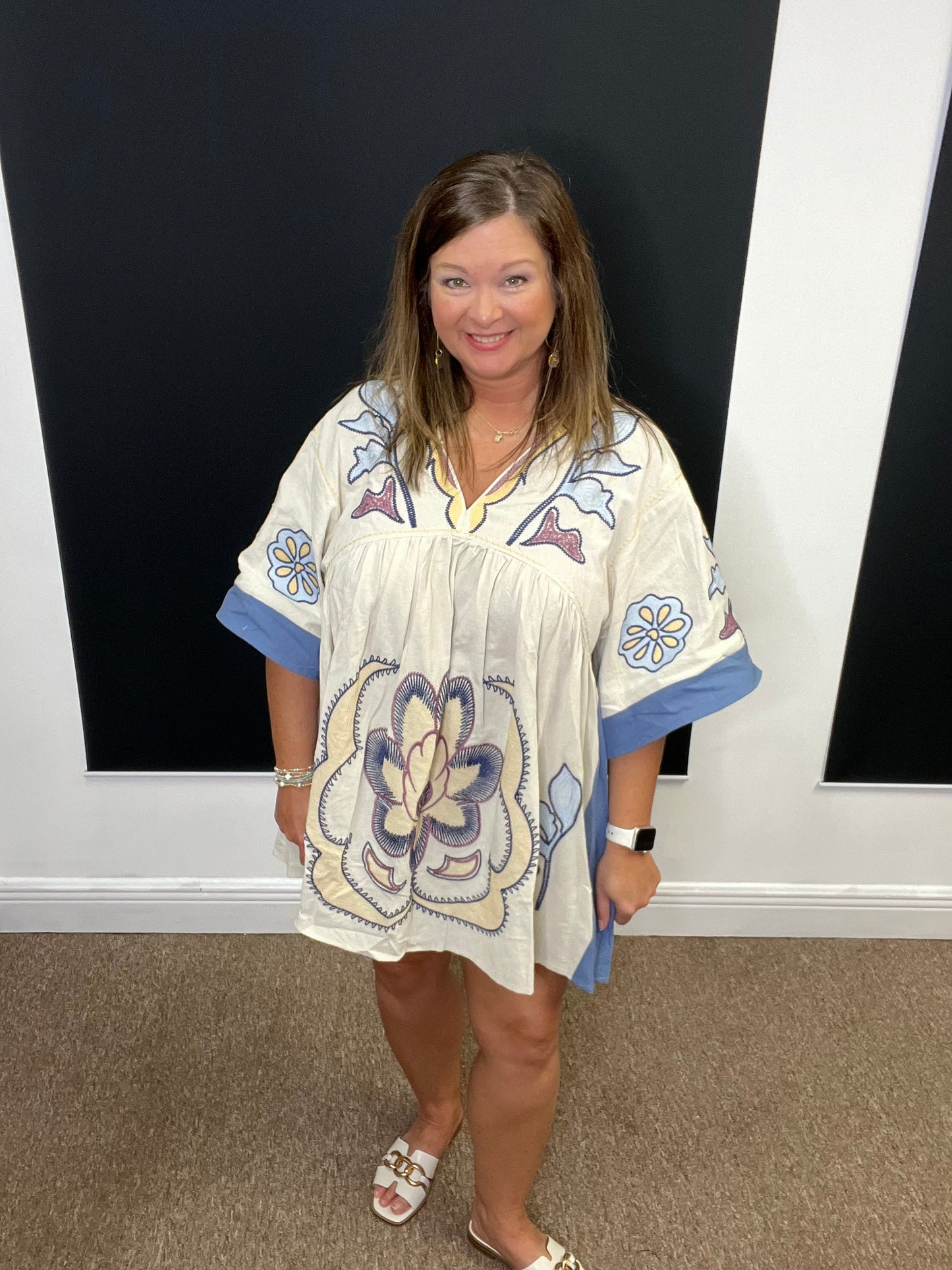 Bohemian Embroidered Kaftan Dress