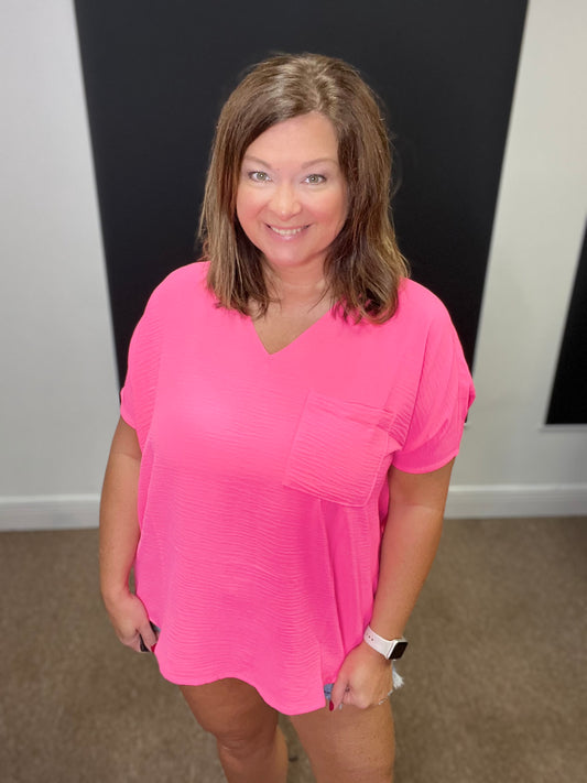 Air Flow Top, Neon Fuchsia