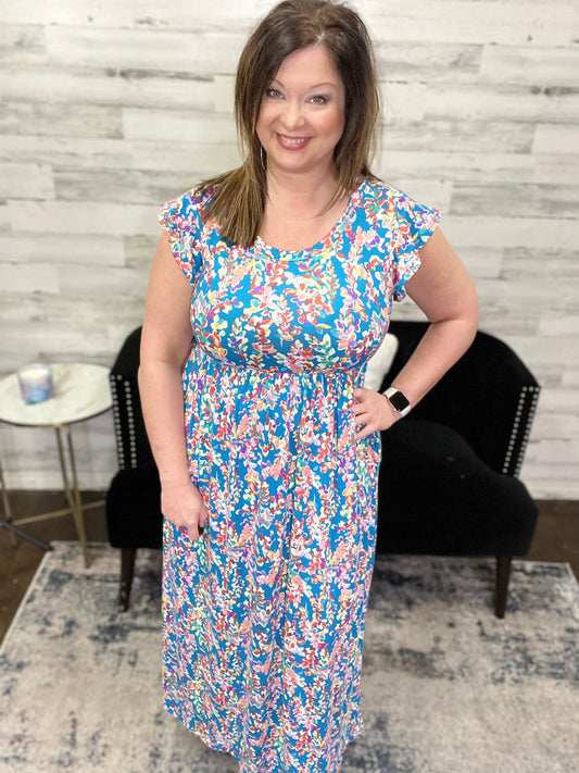 So Unpredictable Dress, 2 Colors Pink or Blue