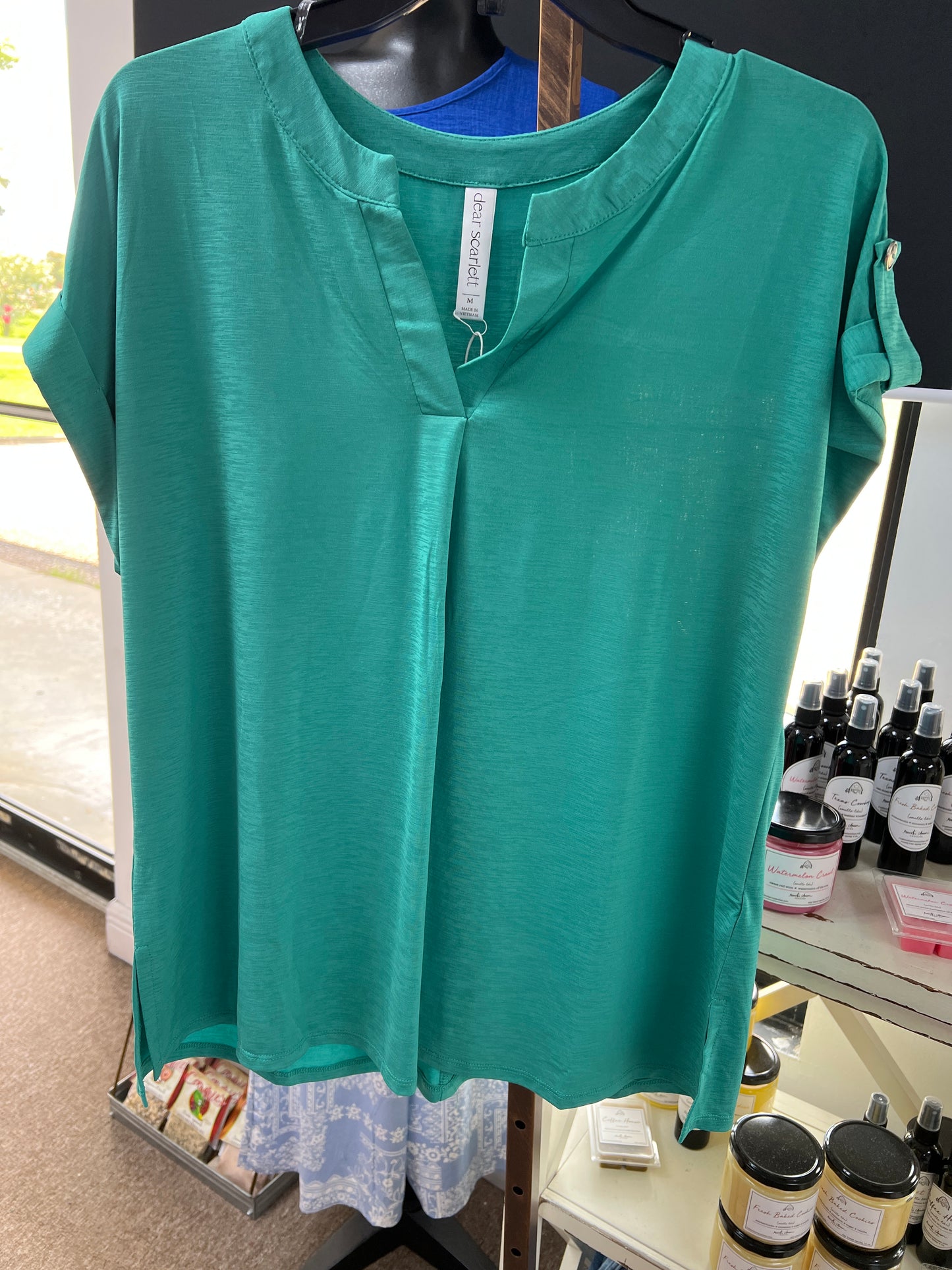 Dolman Short Sleeve Top, Emerald