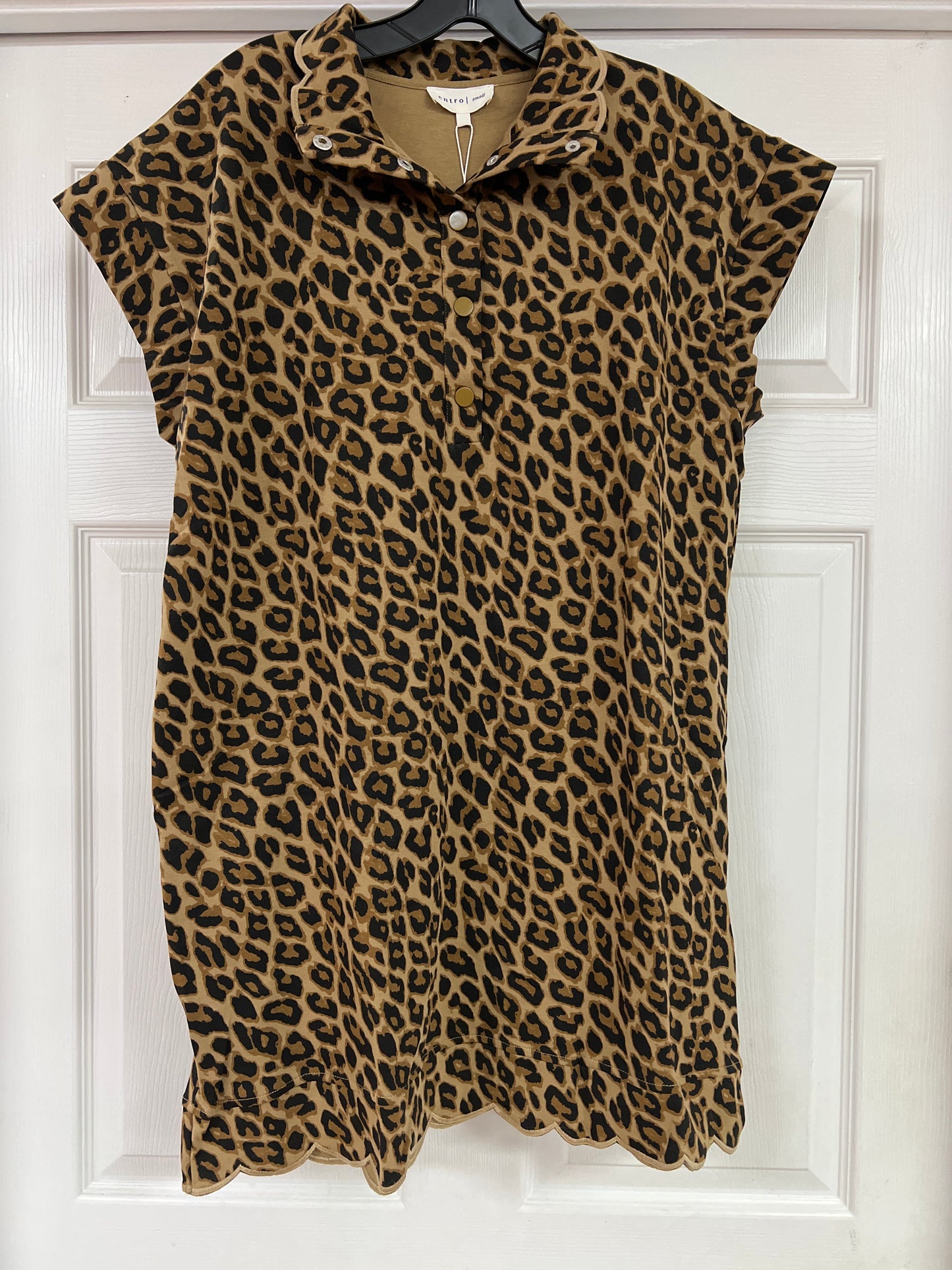 Leopard Print Cuff Band Mini Dress