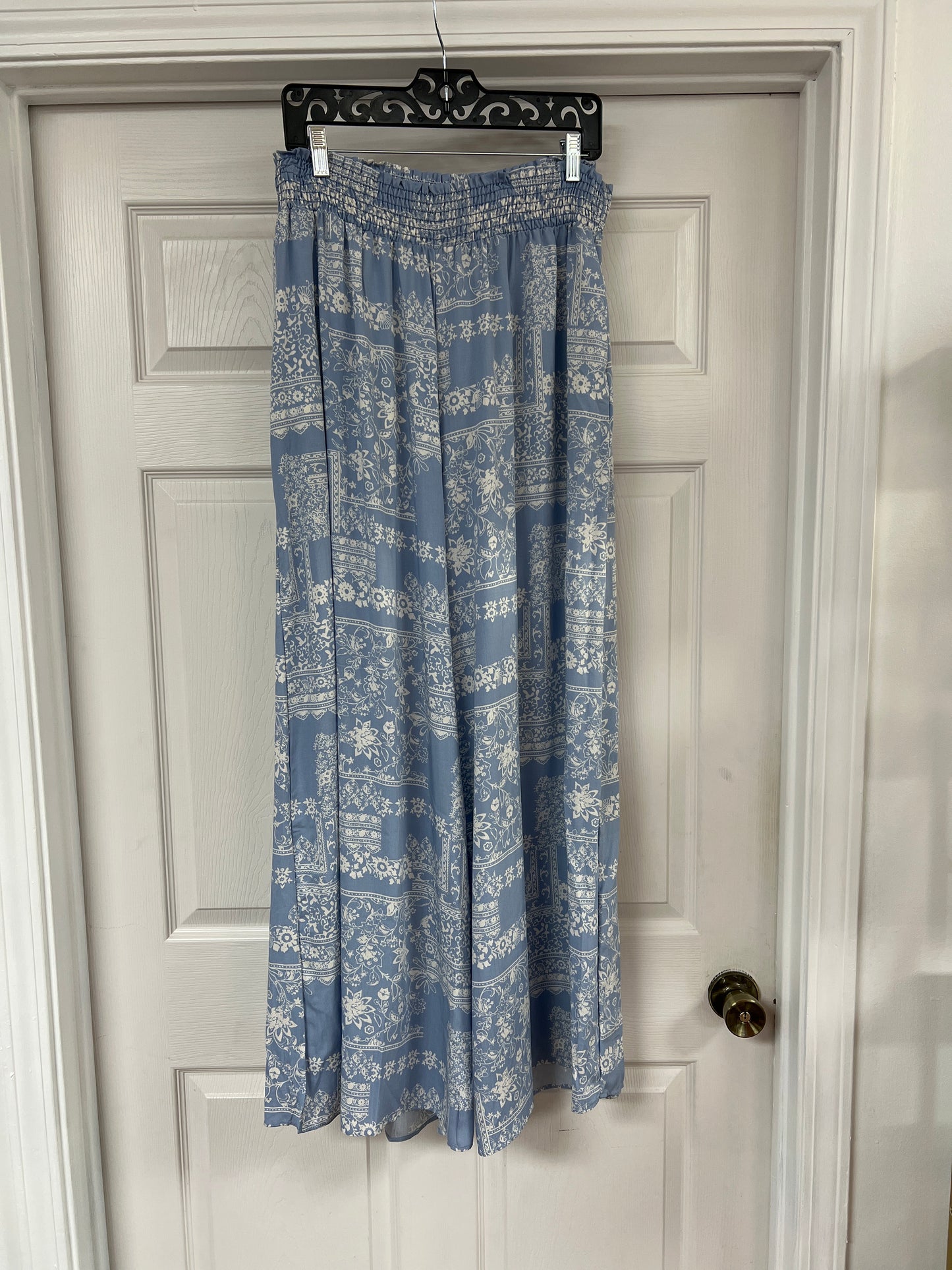 Smocked Waist Patchwork Pants