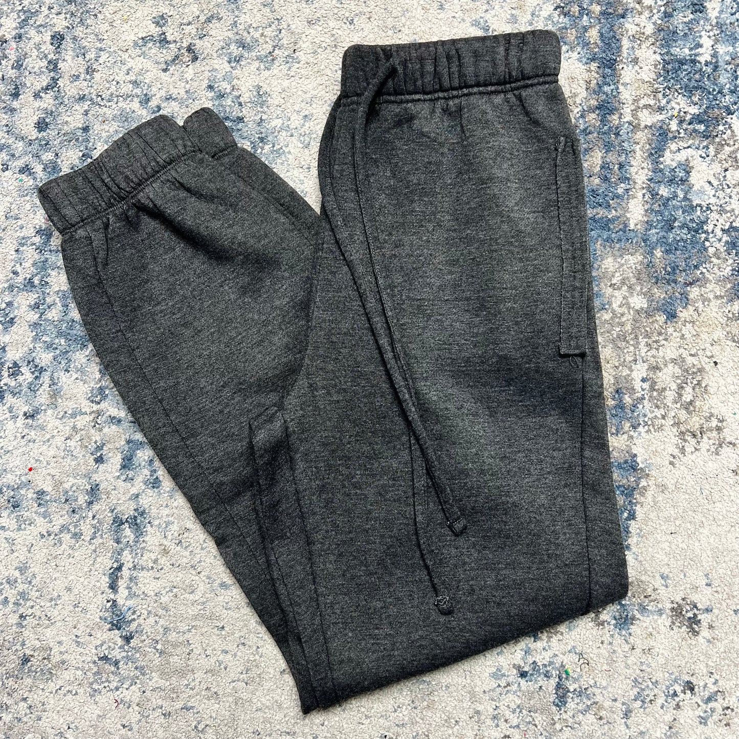 Plus Acid Wash Fleece Sweatpants with Pockets, Black