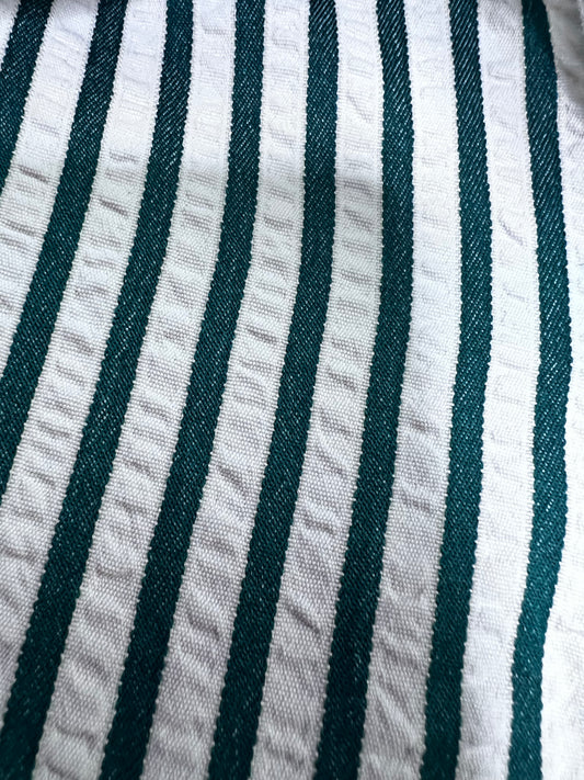 Textured Stripe Button Down, Green