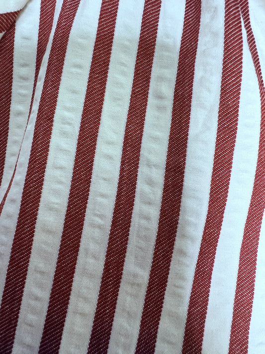 Stripe Half Zip Top, Brick