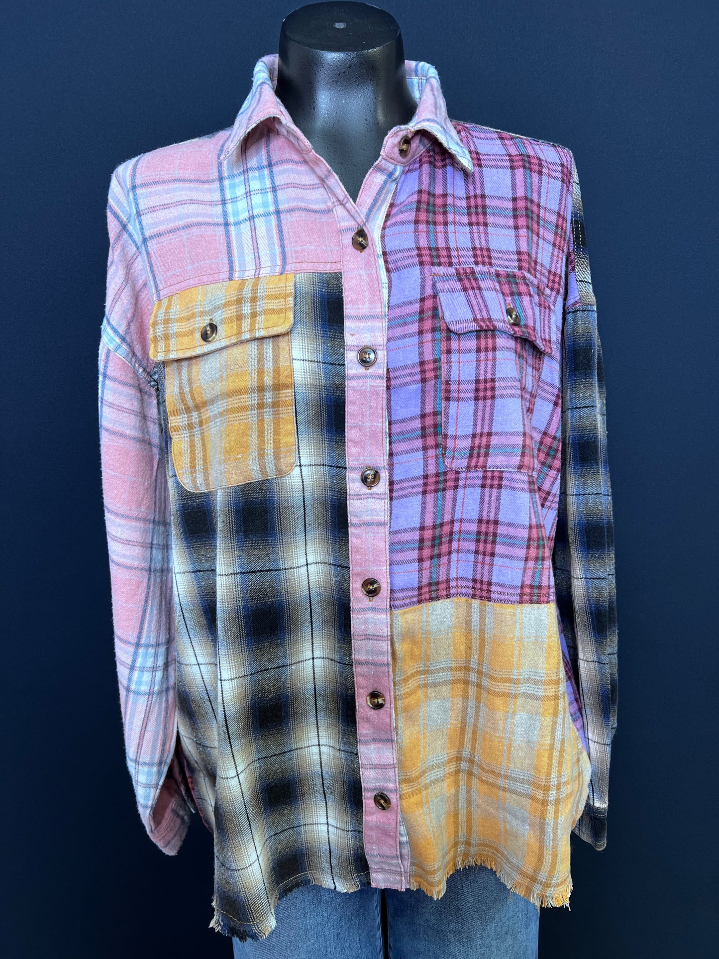 Rose Combo Flannel Shirt