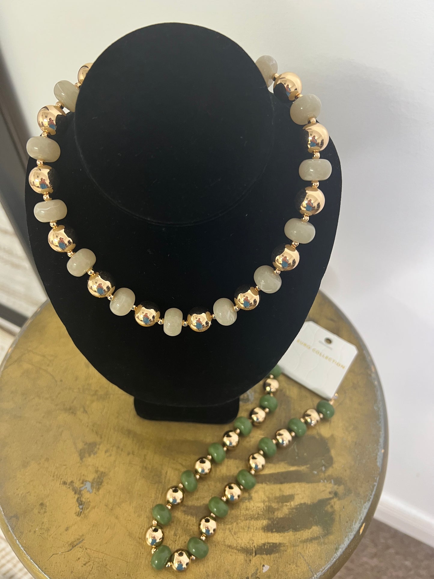 Gold Resin Ball Necklace