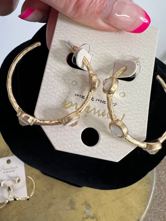 Epoxy Stone Hoop Earrings