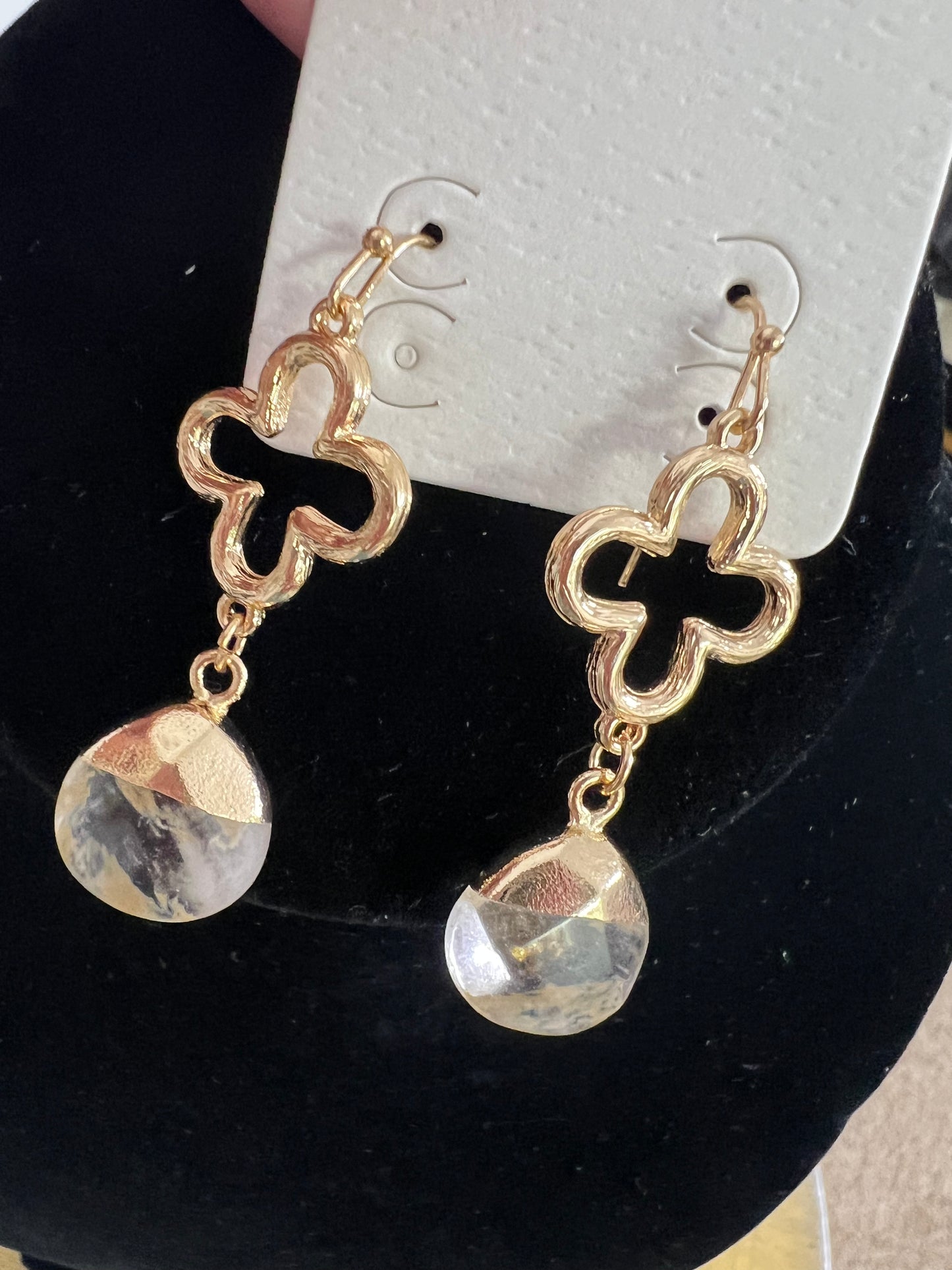 Clover Bead Dangle Earrings