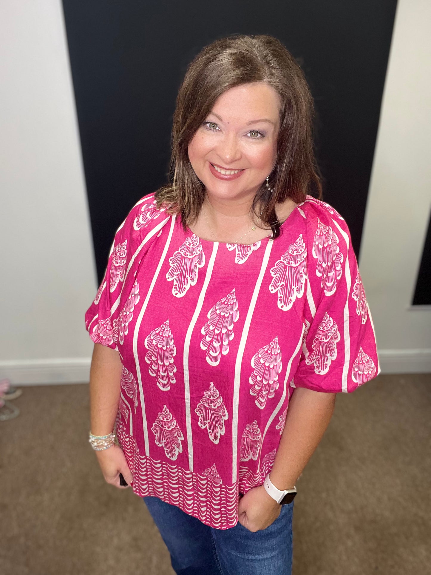 Boho Bloom Puff Sleeve Top