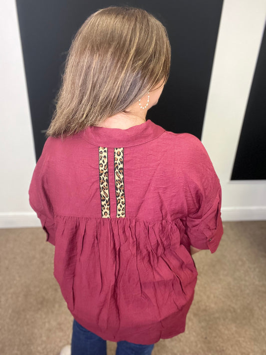 Quarter Sleeve Shirt, Wine