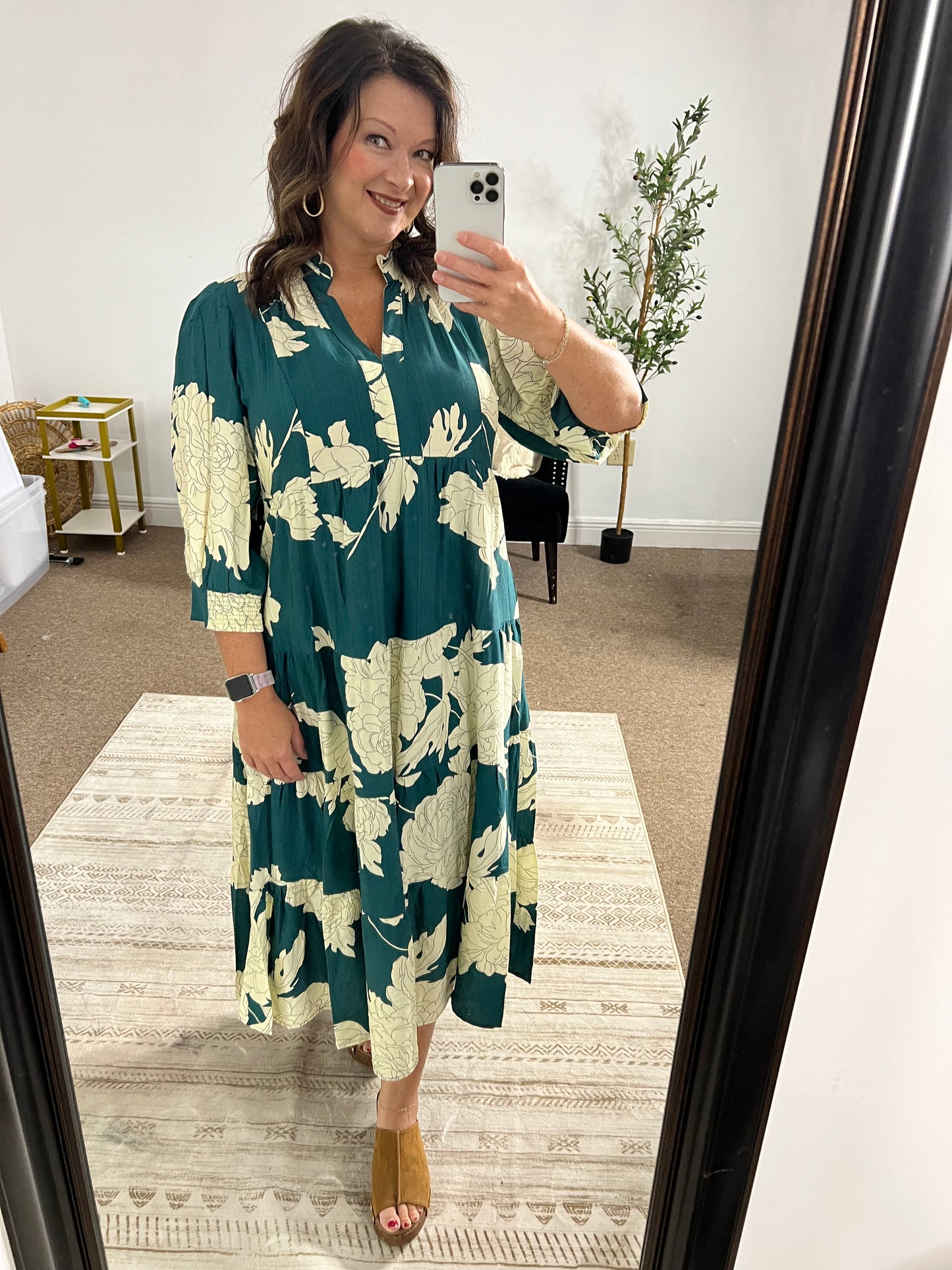 Coastal Bloom Midi Dress