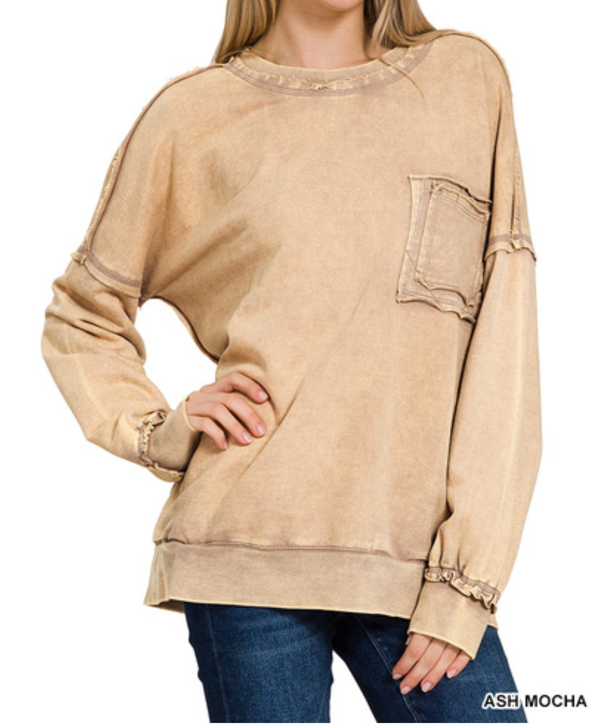 Acid Wash Pullover 1X-3X