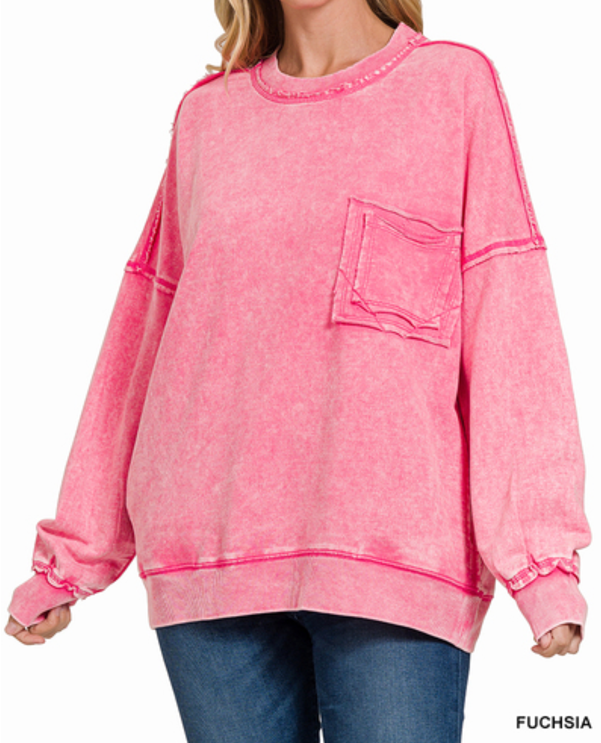 Acid Wash Pullover 1X-3X