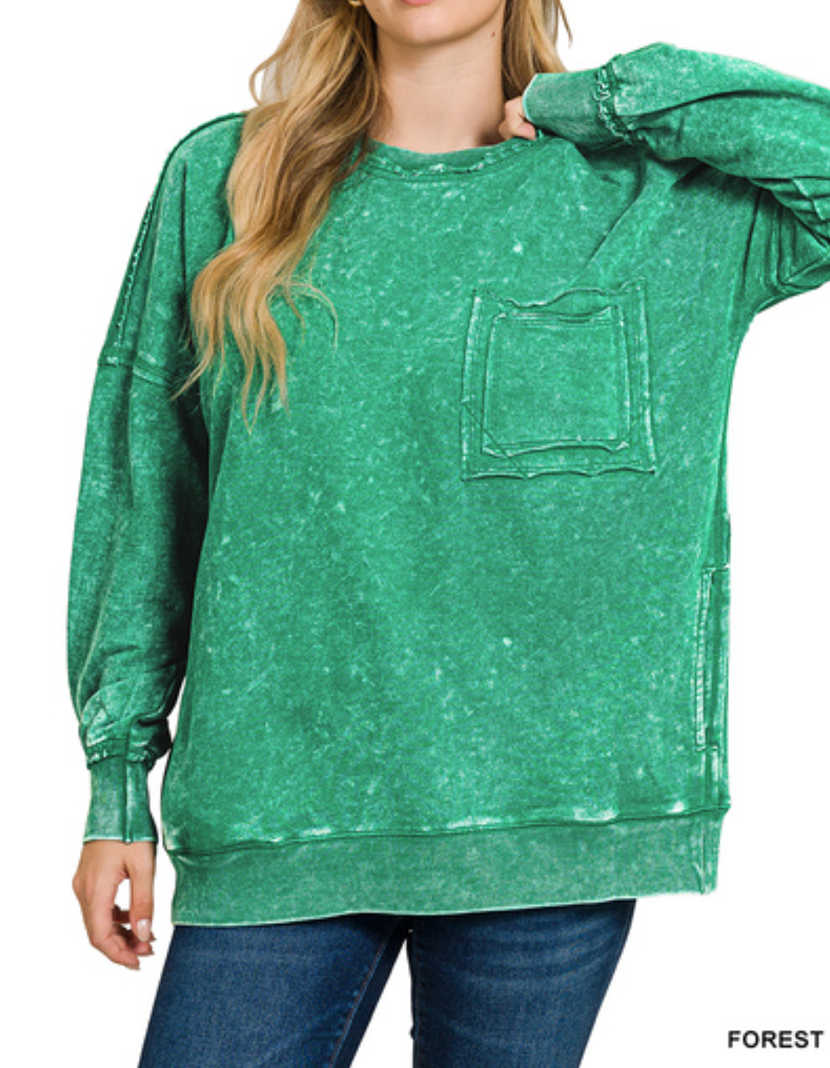 Acid Wash Pullover 1X-3X