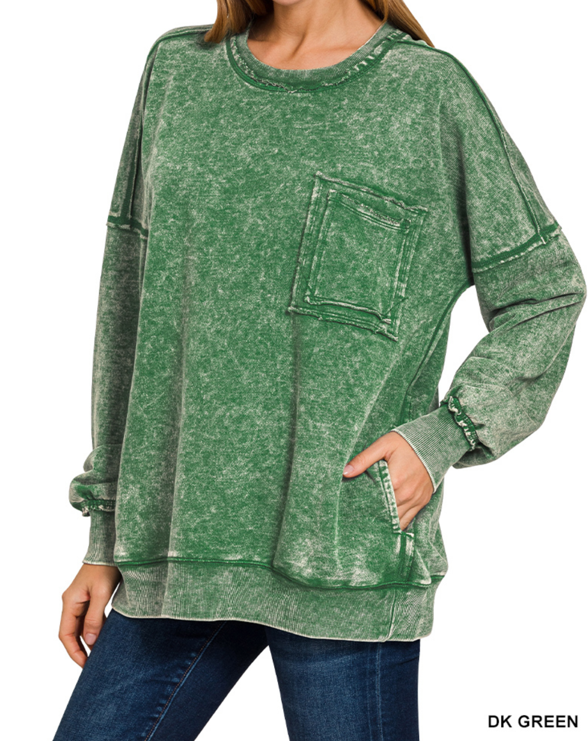 Acid Wash Pullover 1X-3X