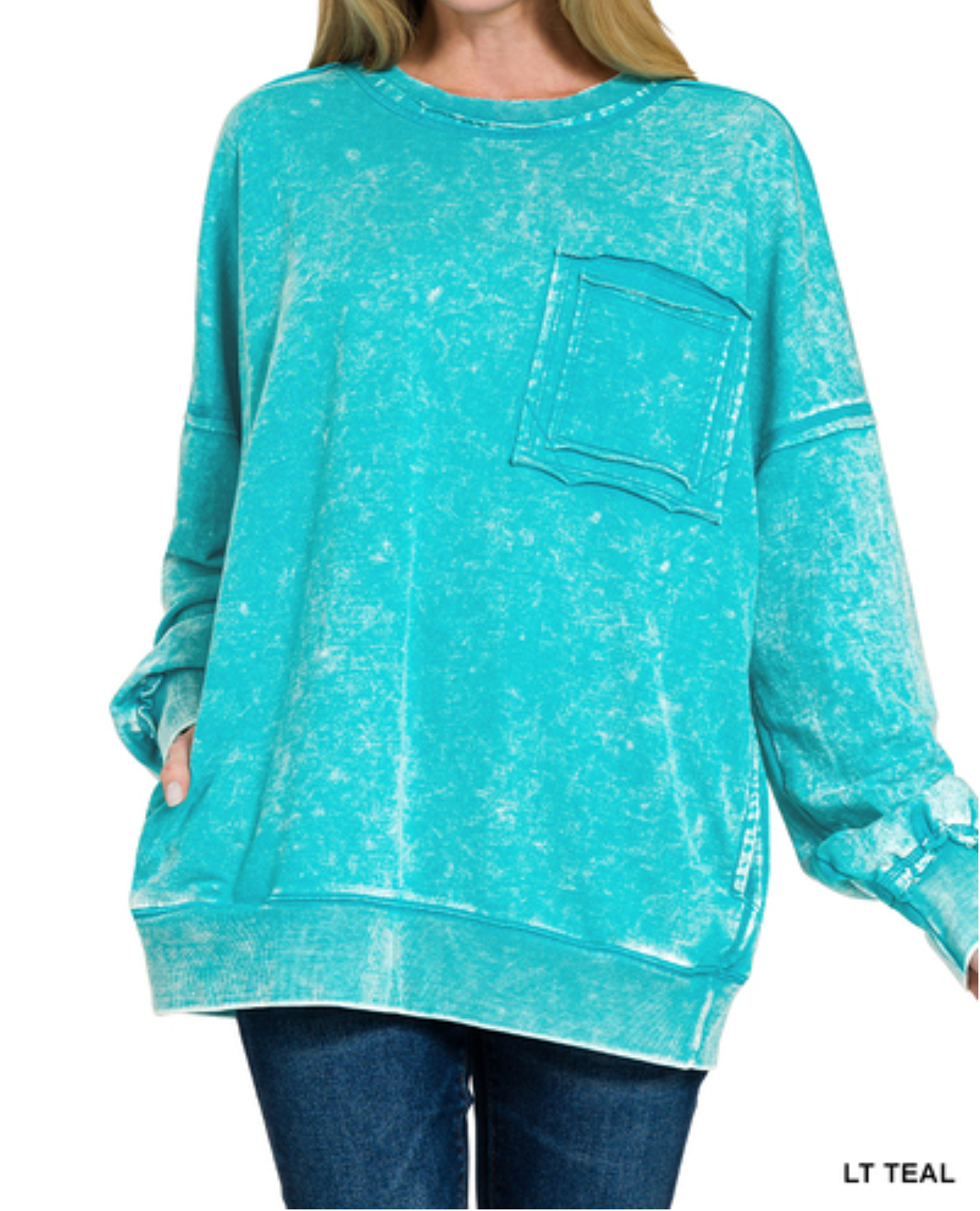 Acid Wash Pullover 1X-3X