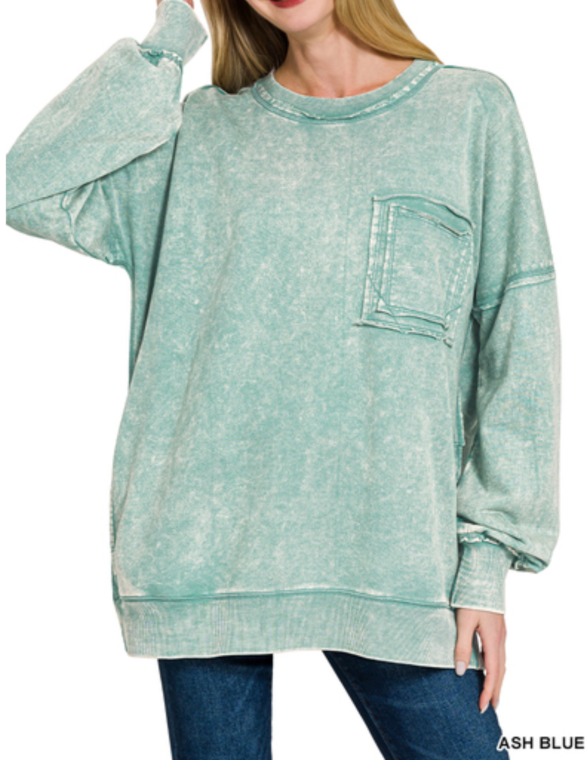 Acid Wash Pullover 1X-3X