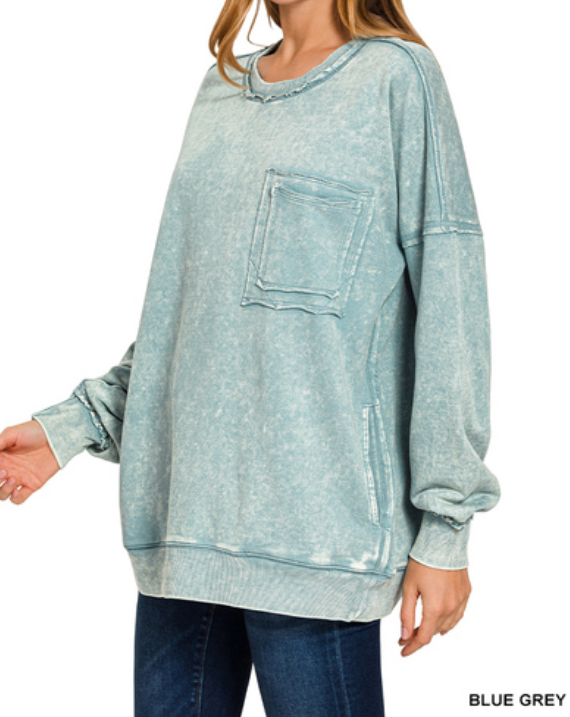 Acid Wash Pullover 1X-3X