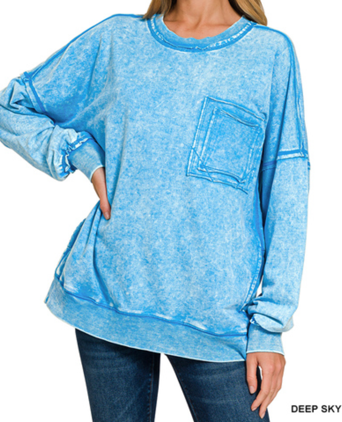 Acid Wash Pullover 1X-3X