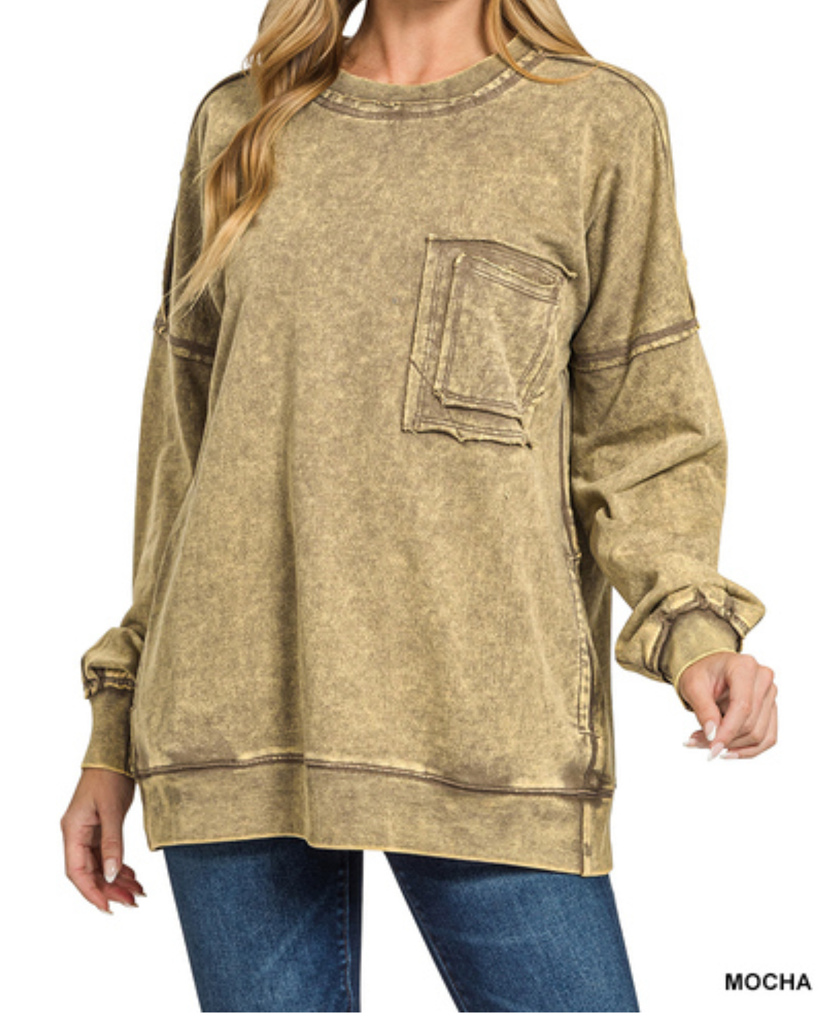 Acid Wash Pullover 1X-3X