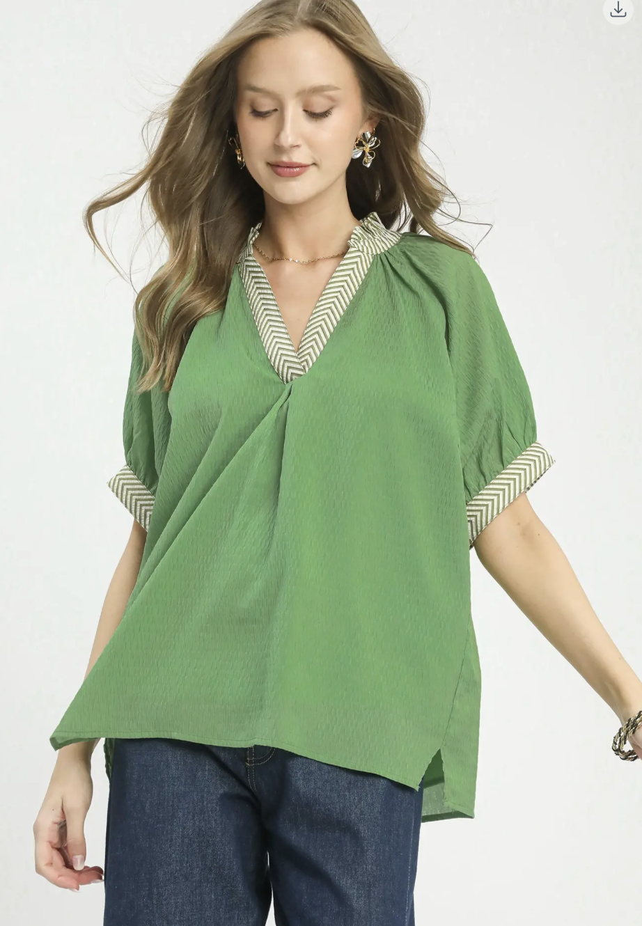 Sage and Stripes Top