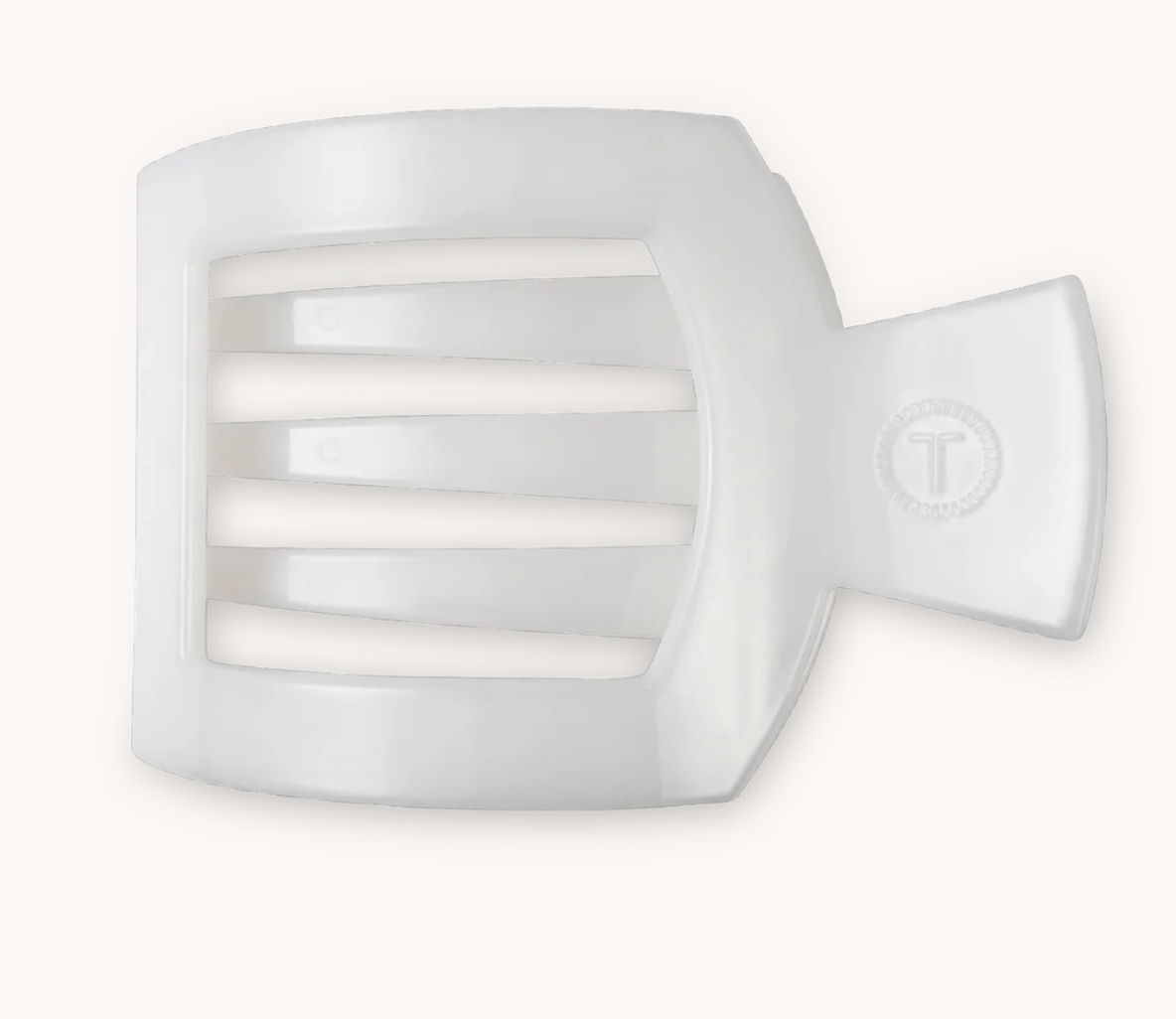 Coconut White Medium Flat Square Hair Clip