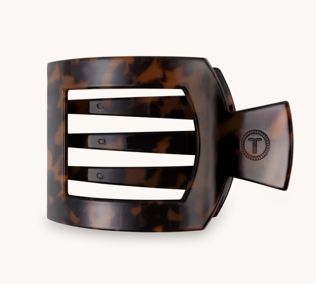 Tortoise Medium Flat Square Hair Clip