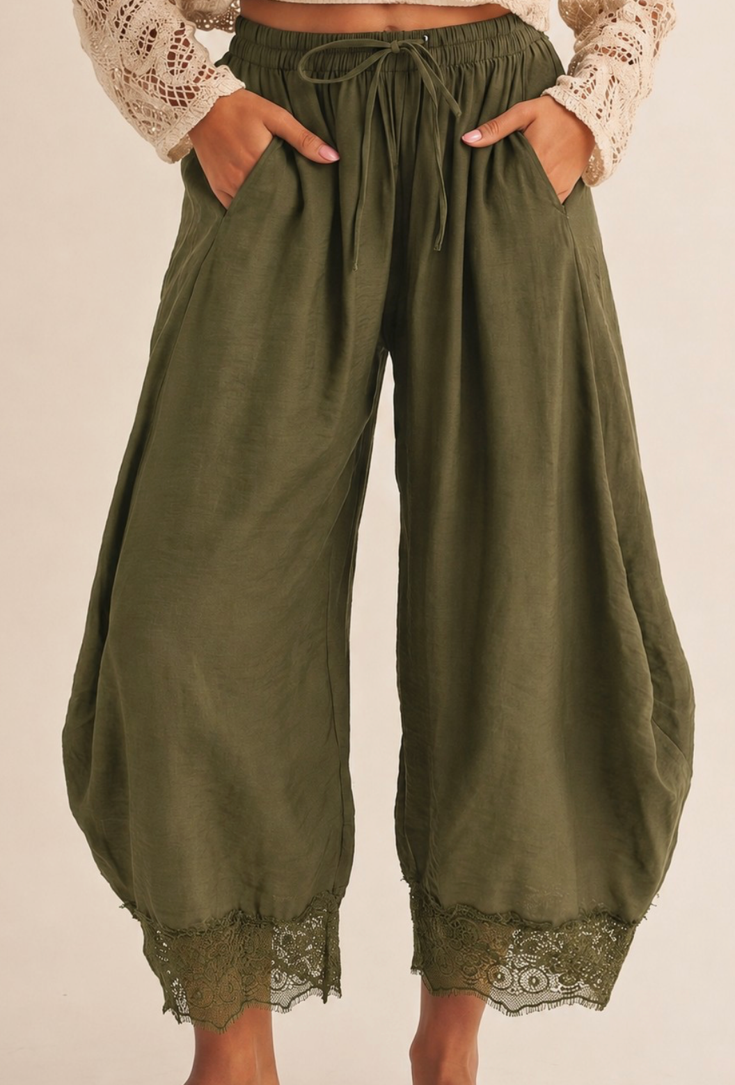 Boho Days Lace Trim Pants