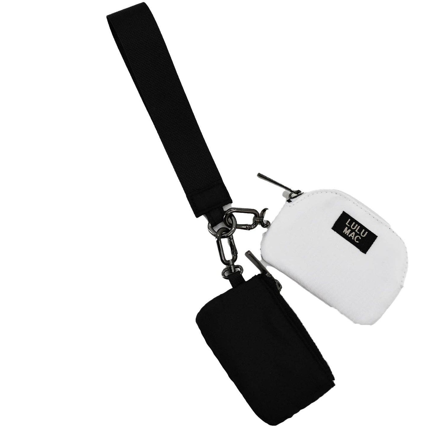 DP-8162 Black/White Lulu Mac Double Pouch Wristlets