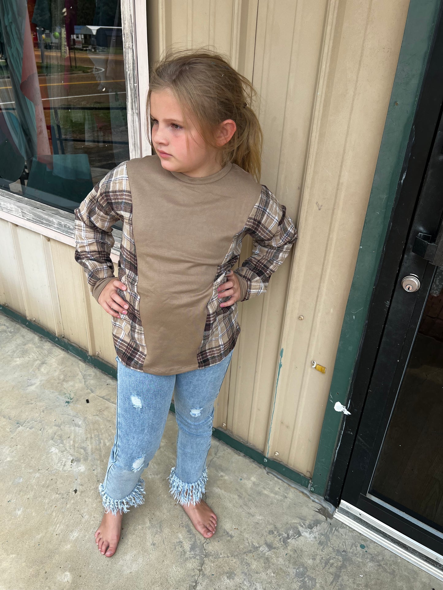 Good Girl Gone Plaid Top, Brown