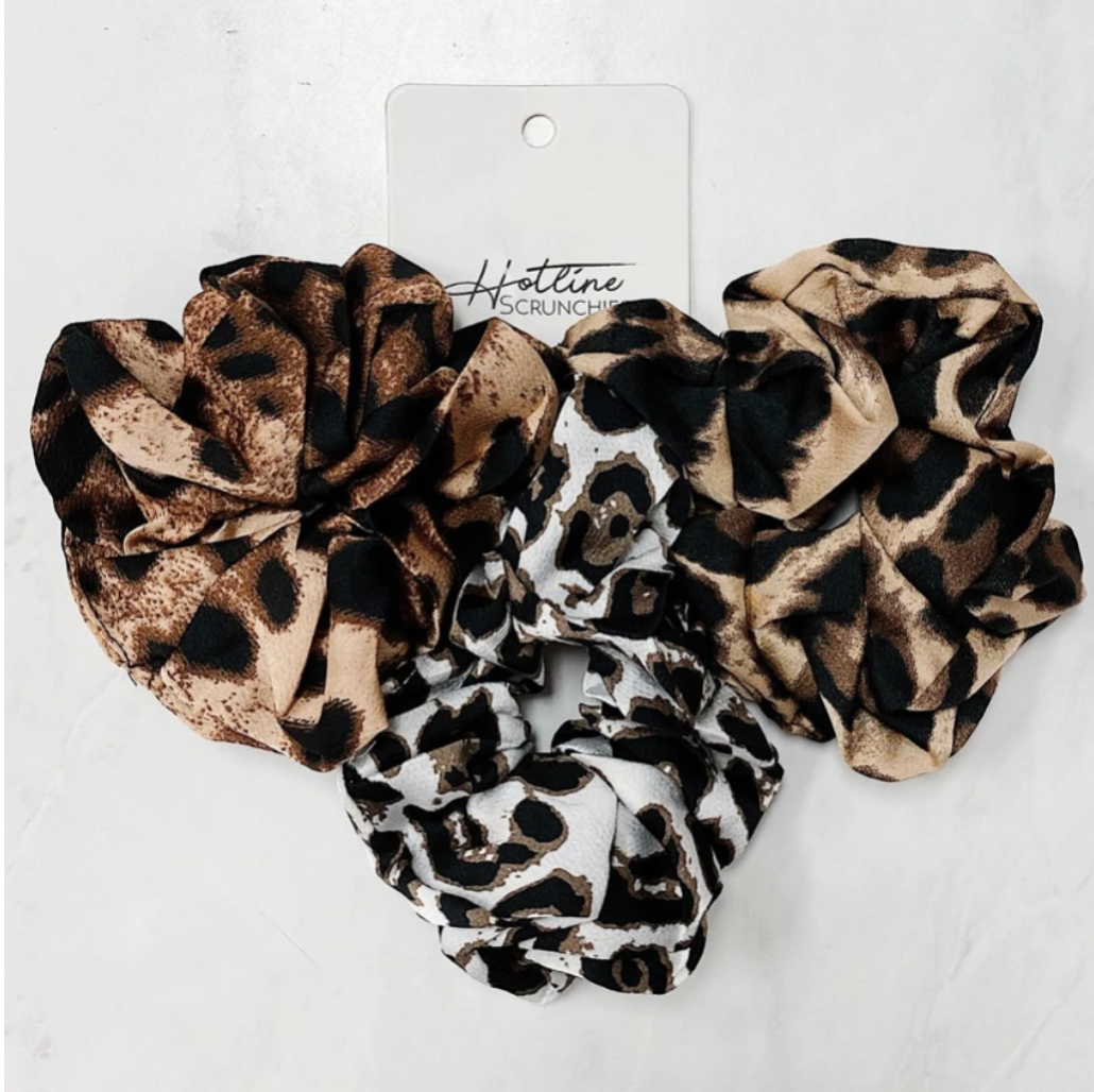 Leopard Print Scrunchies