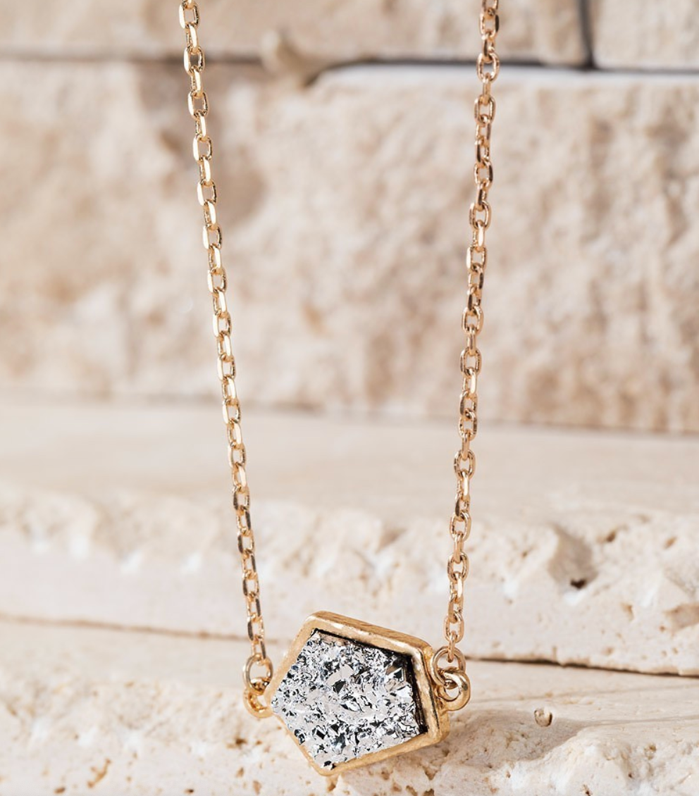 Short Druzy Necklace