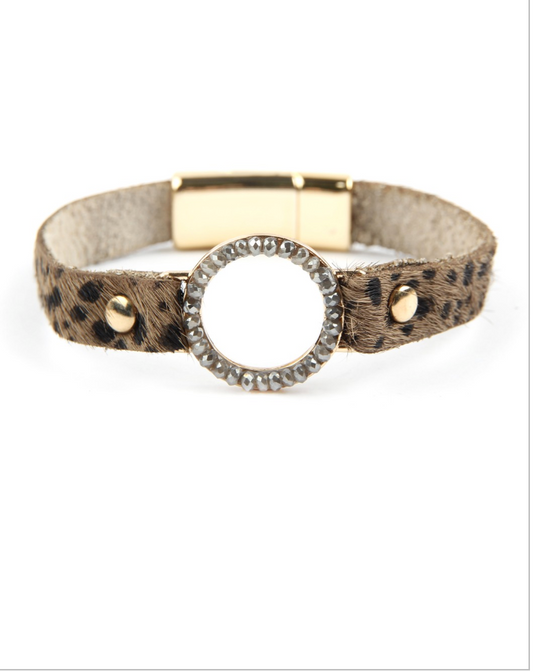 Animal Print Magnetic Closure Bracelet