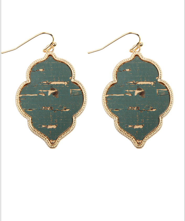 Quatrefoil Cork Hook Earrings