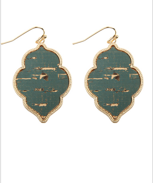 Quatrefoil Cork Hook Earrings