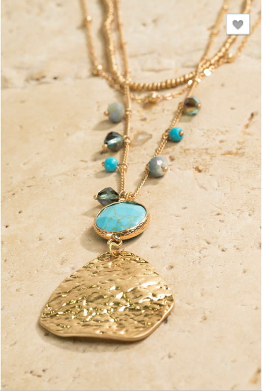 Triple Layer Bead Necklace