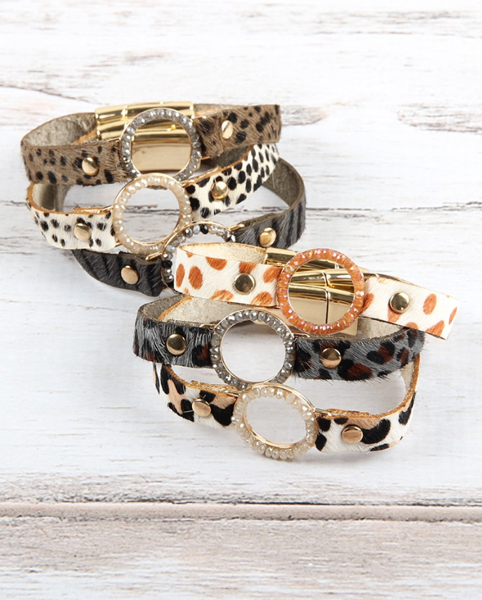 Animal Print Magnetic Closure Bracelet