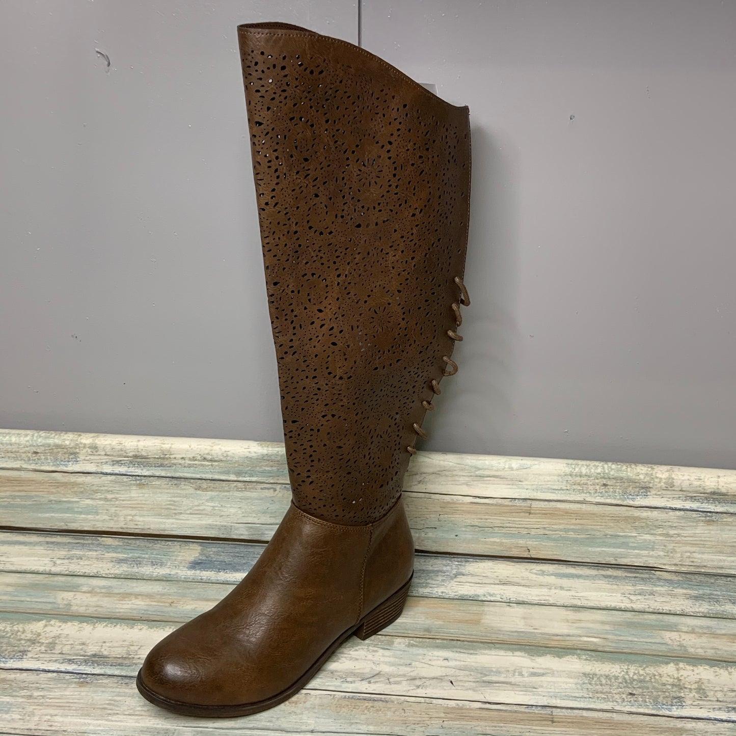 Wide Calf Lace Up Boot