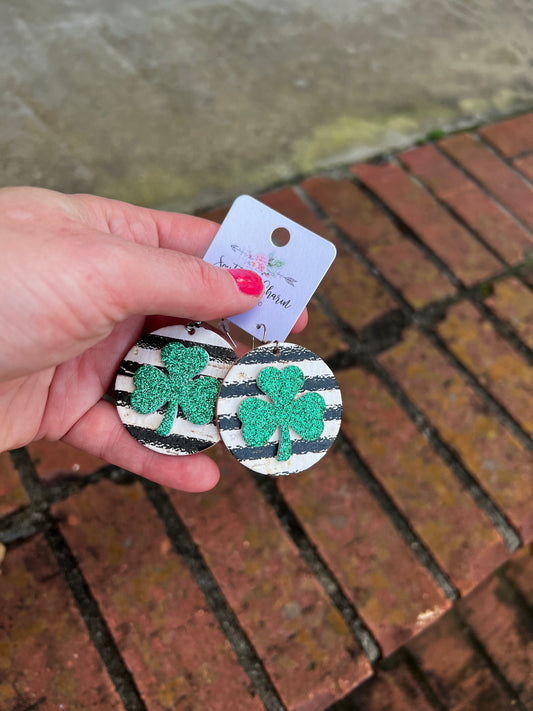 Glitter 3D Shamrock Earrings