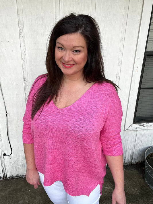 Magically Perfect Sweater, Candy Pink *3XL only* ~FINAL SALE~