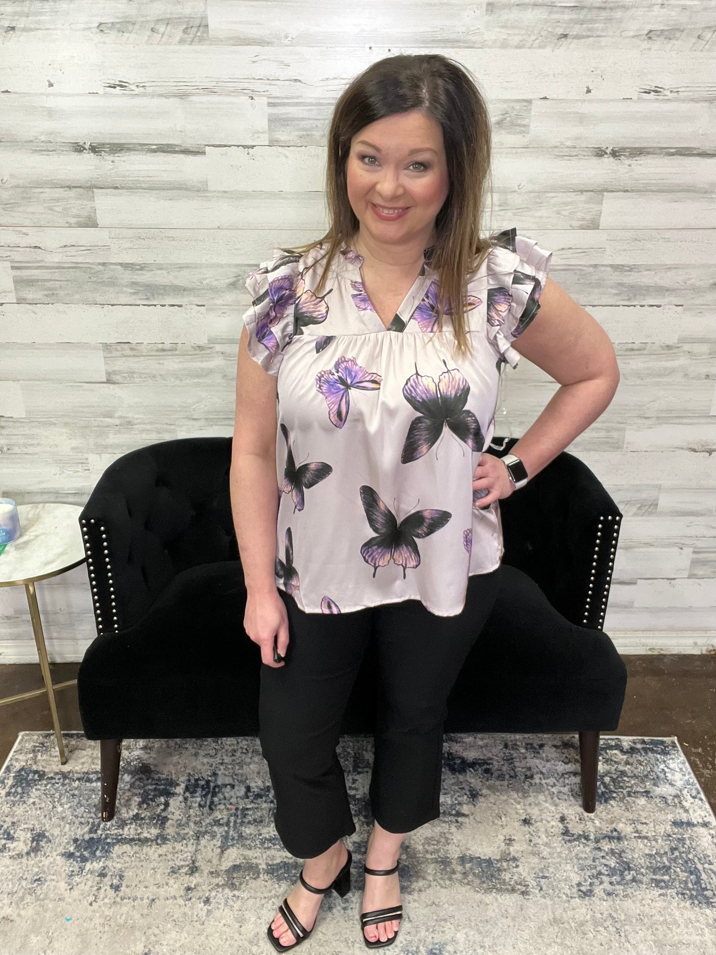 Butterfly Print Sleeveless Top*Size Small*~FINAL SALE~