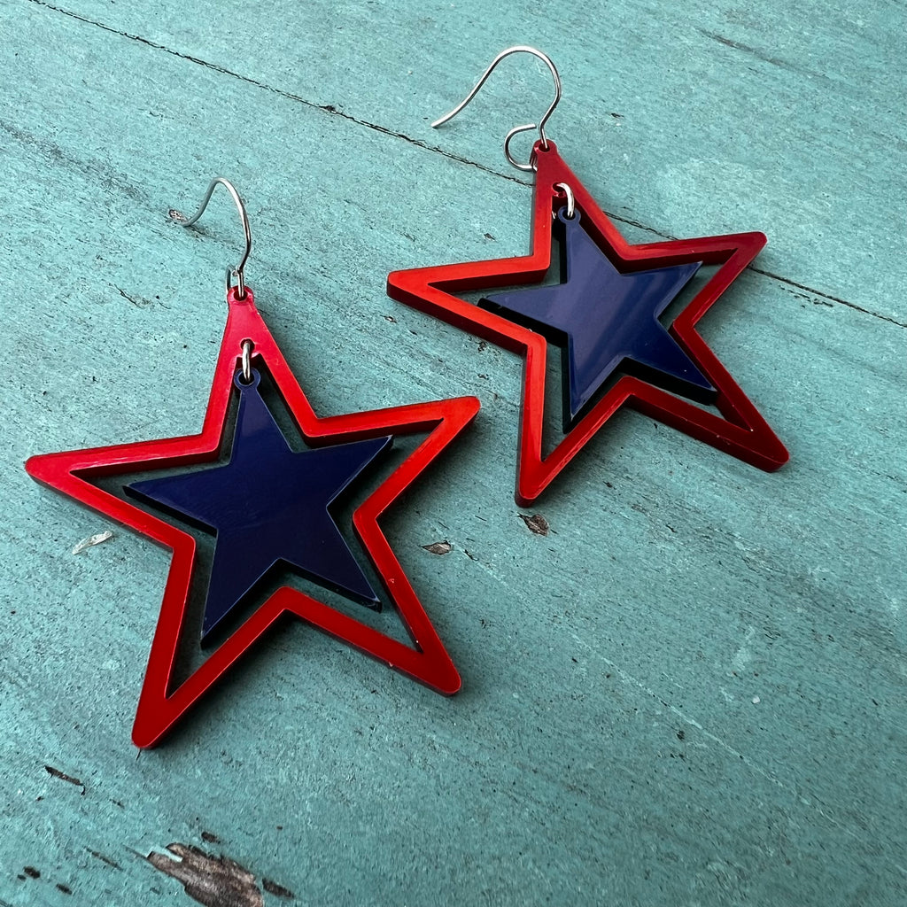 Star Spangled  Patriotic Earrings