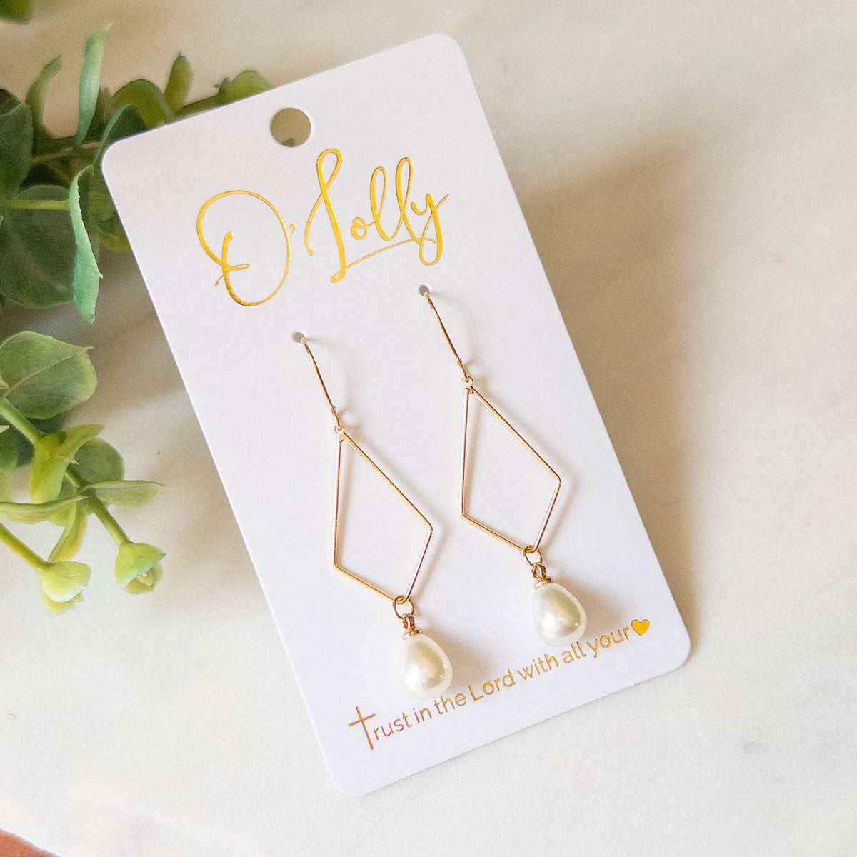 Pearl Geo Drop Earrings